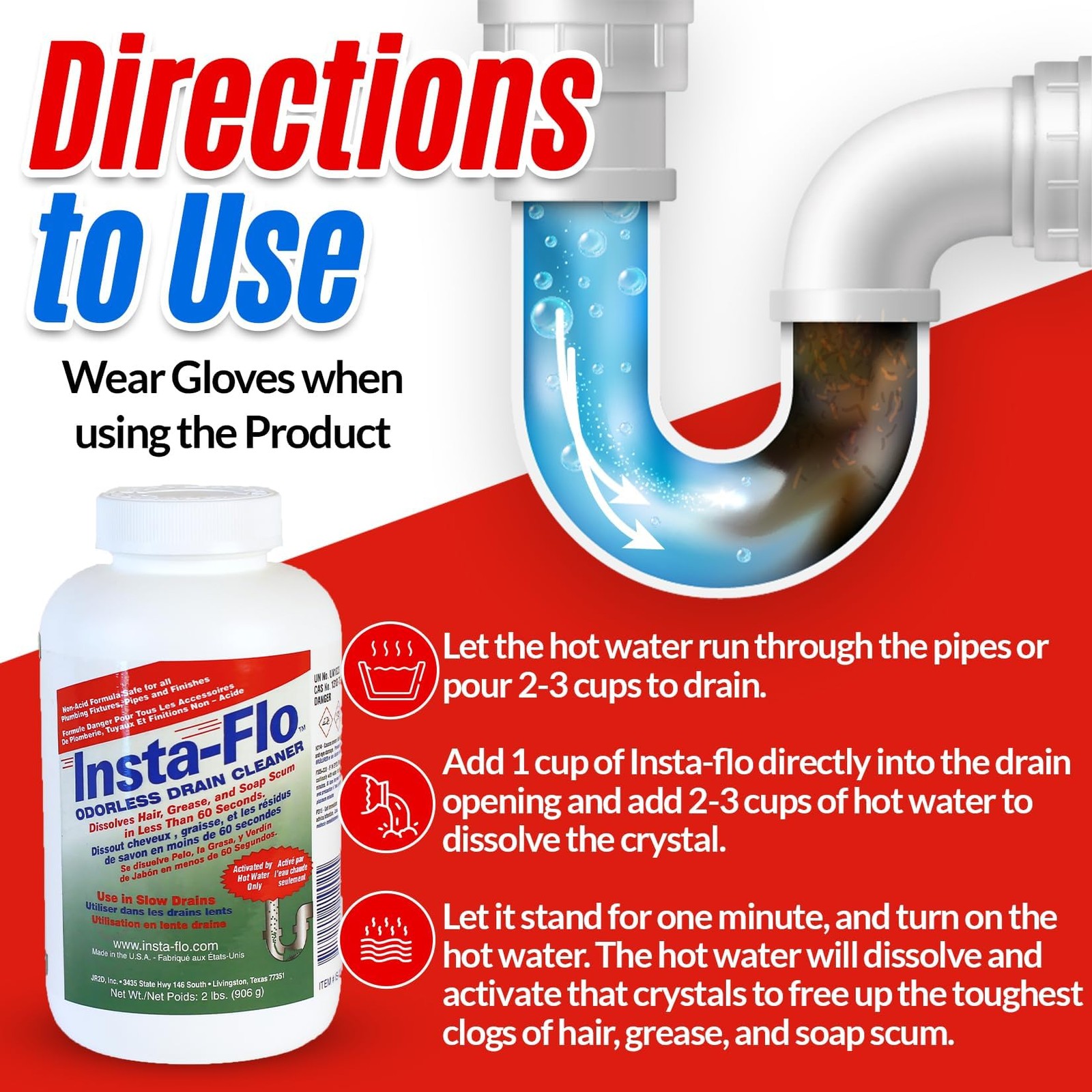 Thrift IS-200 Insta Drain Cleaner 2 LB Fast Acting Professional Strength
