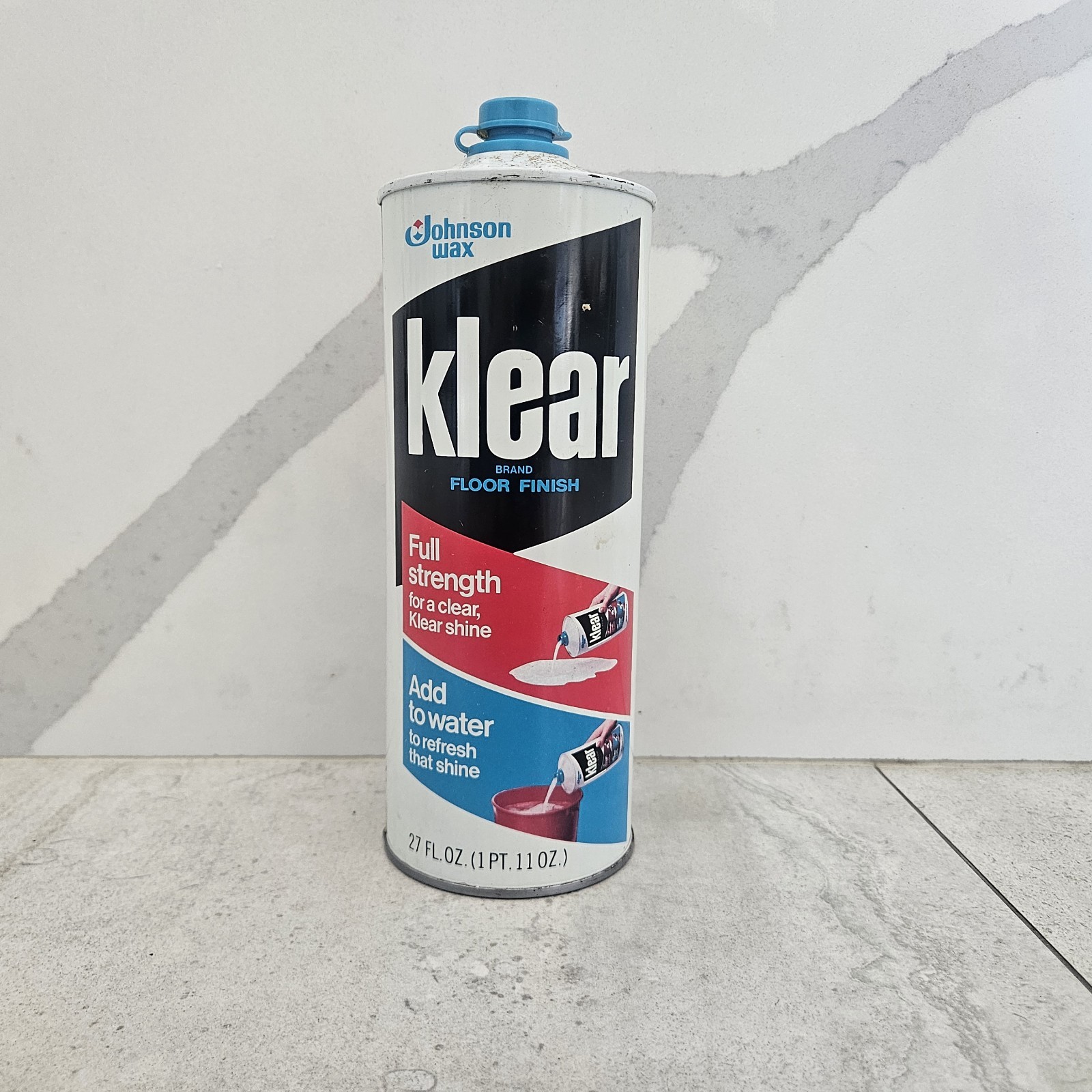 Vintage Klear Floor Finish Sc Johnson Wax 27oz. 1960s 1970s