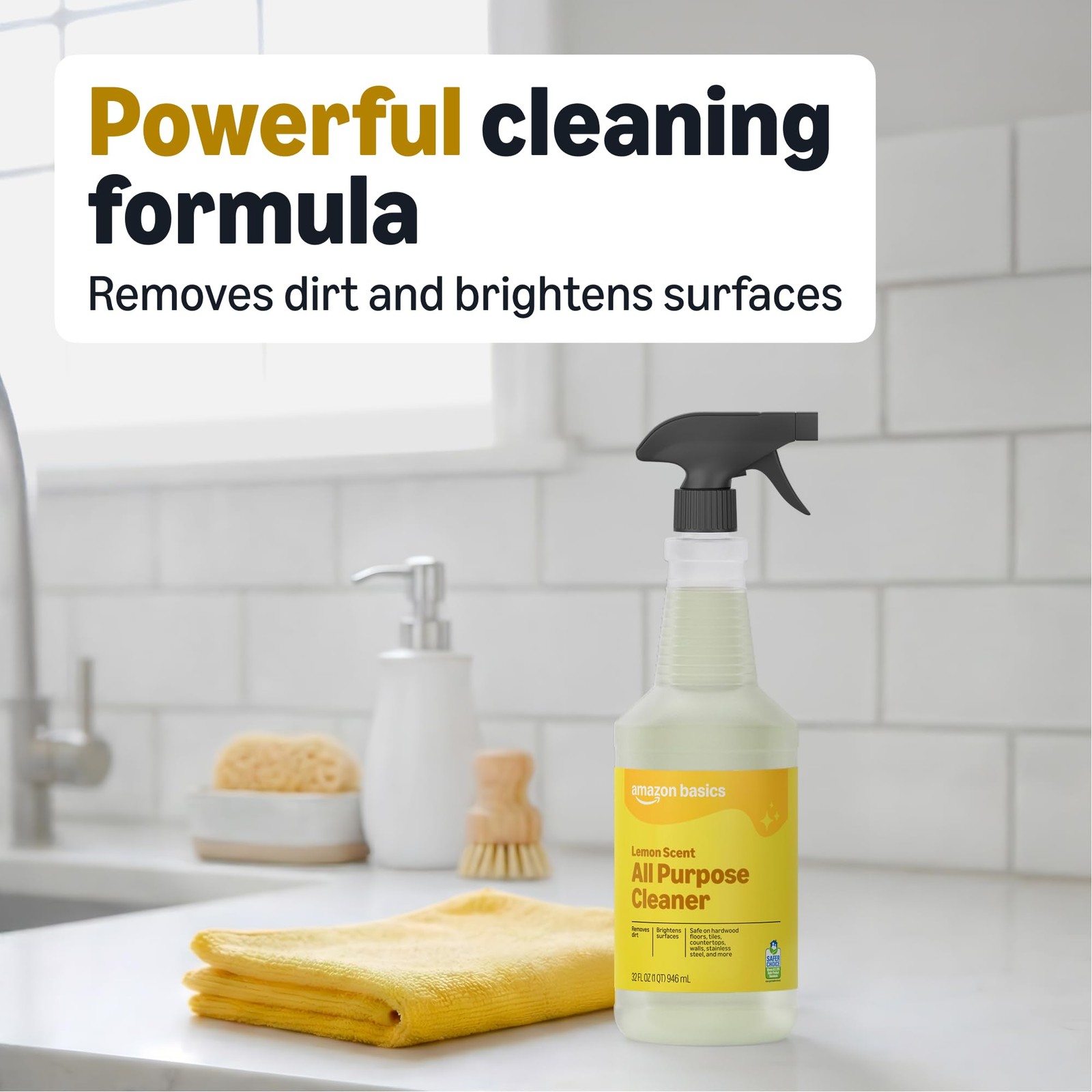 Basics All Purpose Cleaner, Lemon Scent, 32 fl oz, Pack of 2 Previously Presto