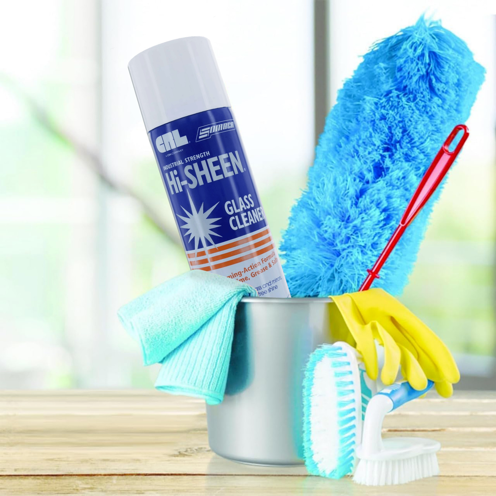 Somaca Hi Sheen Glass Cleaner, Windows, Mirrors, Chrome Stainless Steel, 12 Cans