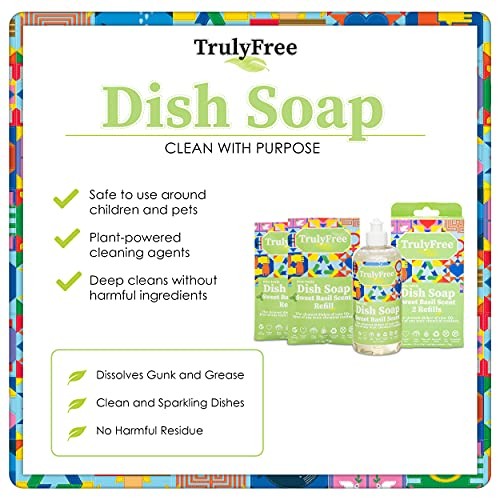 Truly Free Non Toxic Dish Soap Kit Sweet Basil 16 oz