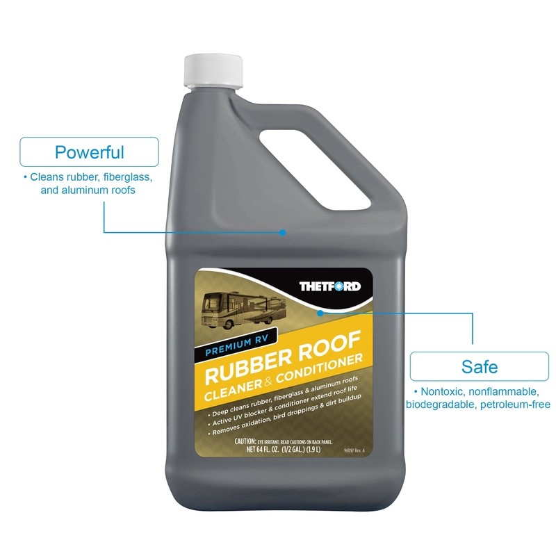 Thetford Rubber Roof Cleaner Conditioner EPDM Degreaser Non-Toxic RV Roof Care