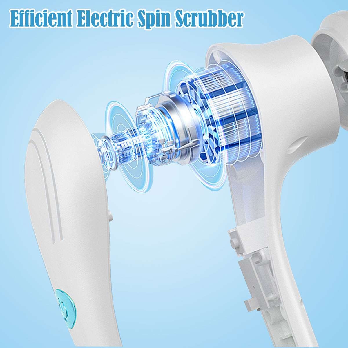 5 in 1 Electric Spin Scrubber Cordless Cleaning Brush Rotating Bathroom Clean US