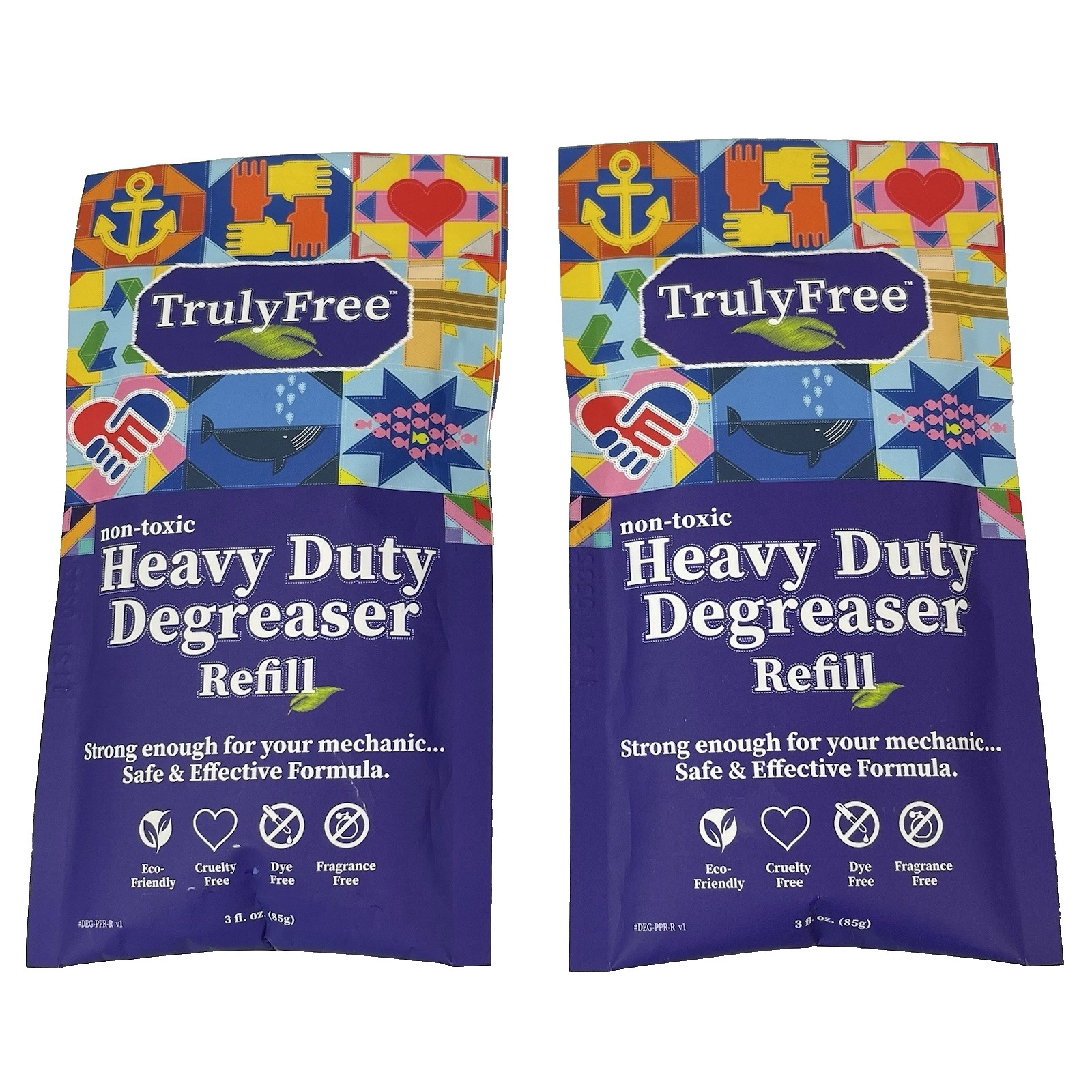 Truly Free Non-Toxic Heavy Duty Degreaser Refill 3 oz Two Packs New