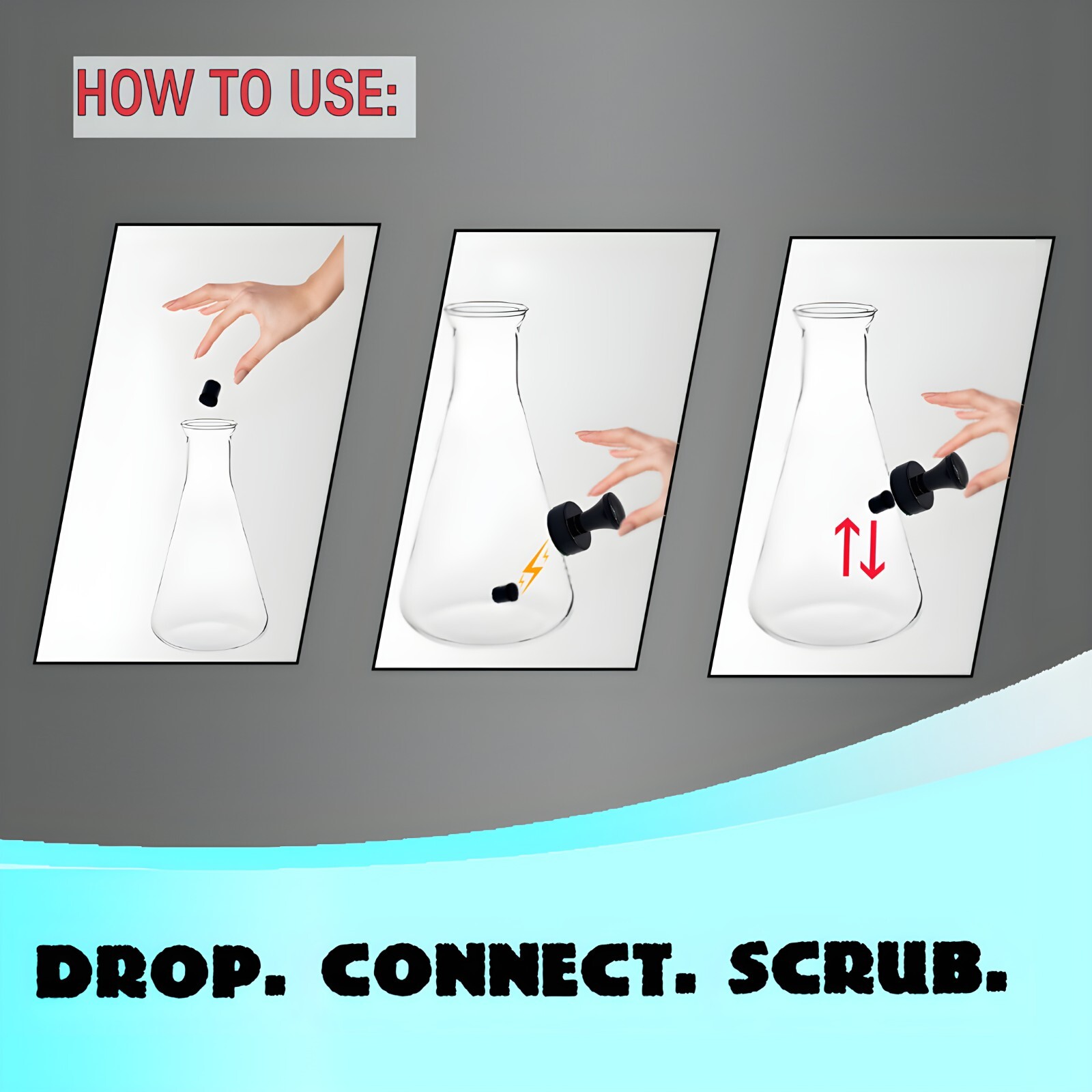 The Glass Cleaner: Magnetic Bong Cleaner Kit w/ Reusable Magnet Scrubber Pads