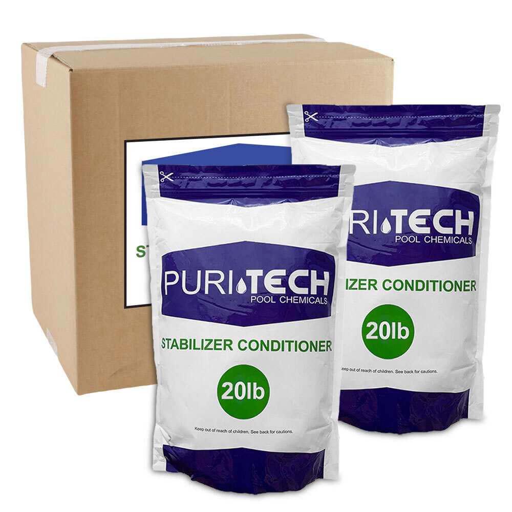 Puri Tech Pool 40lbs Stabilizer Conditioner Cyanuric Acid UV Protection Pool Spa