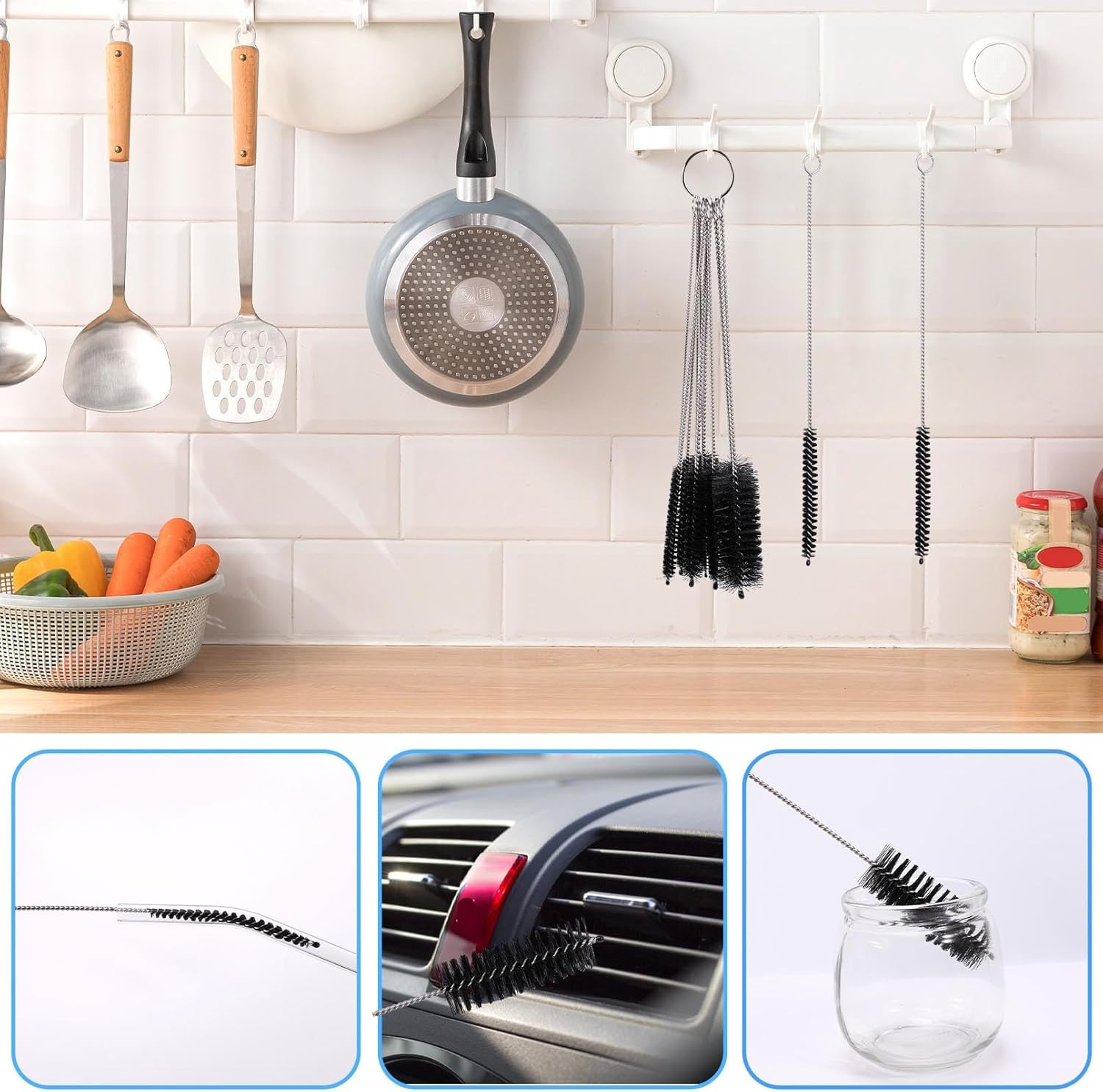 16Pcs Long Tube Cleaner Set, Extra Long Hose Cleaning Brush, Pipe Cleaning Brush
