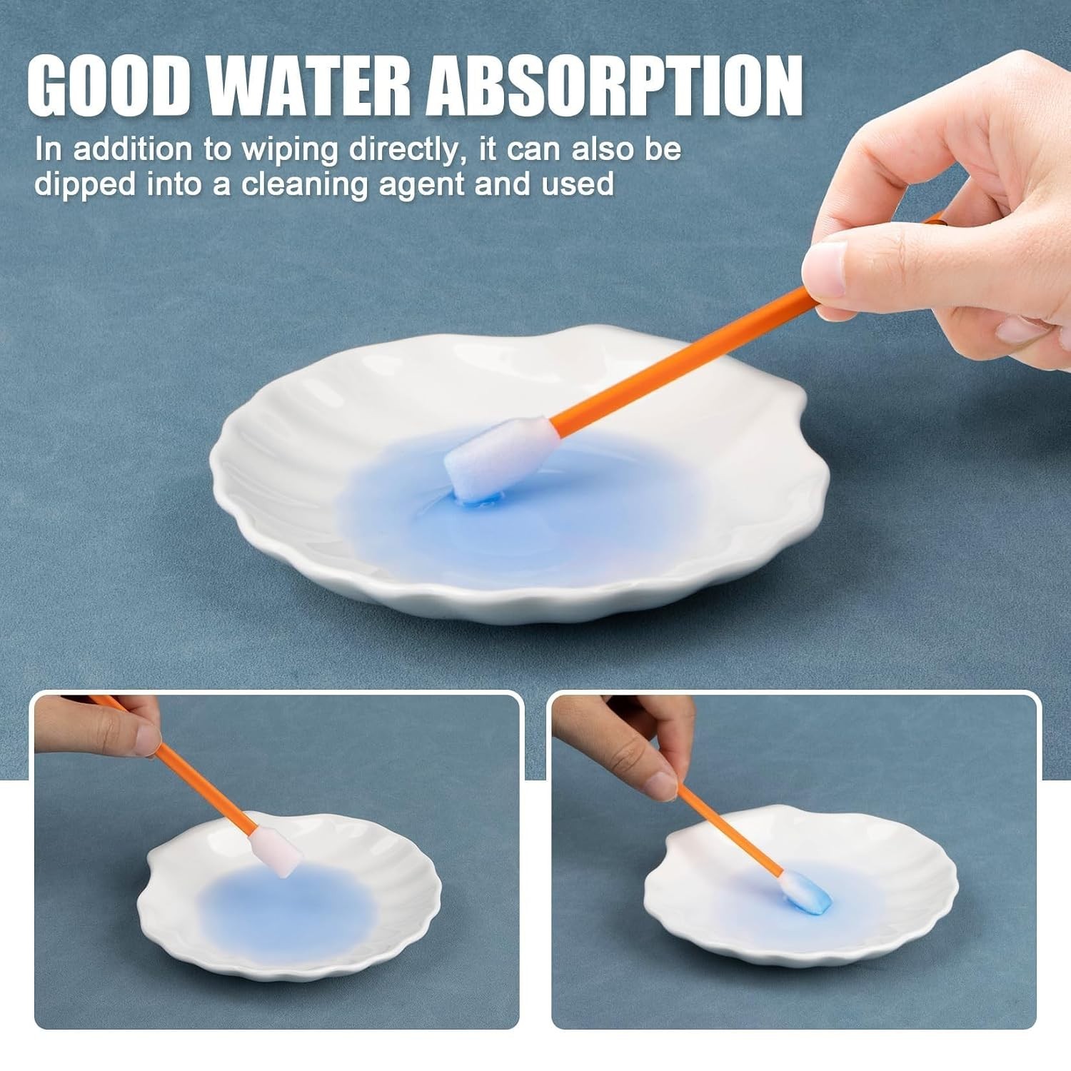 30 PCS Foam Cleaning Swabs – Versatile Applicator for Lenses & Detailing