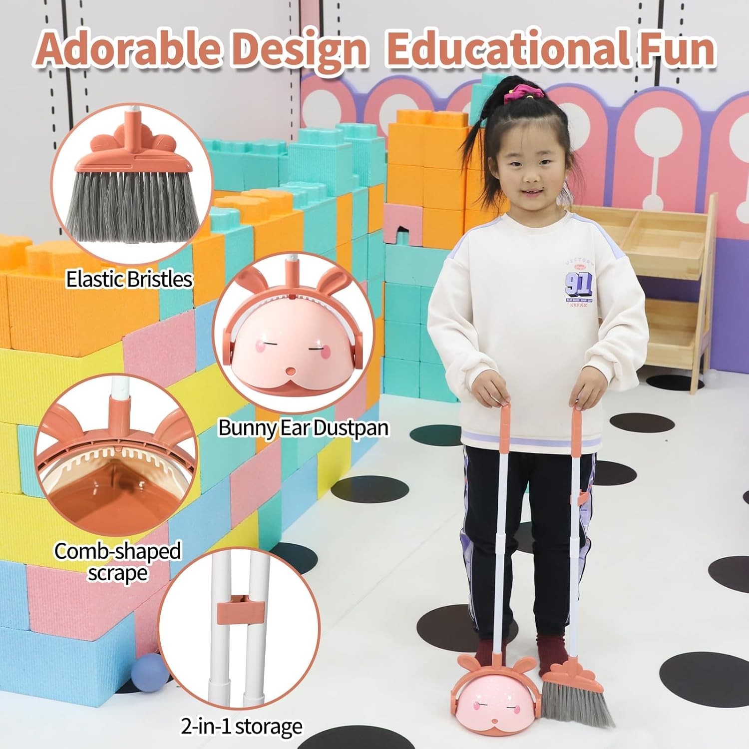 Kids Cleaning Toy Set, Mini Broom Mop Dustpan, Toddler Housekeeping Play Set