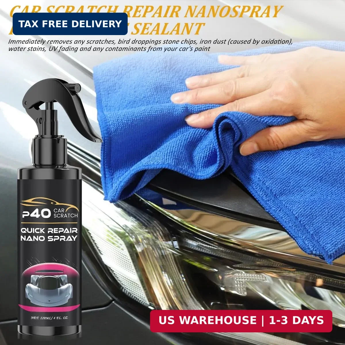 2PCS Nano Car Spray, Scratch Remover, Scratch Fix, Car Wax for Cars, Nano Scratc