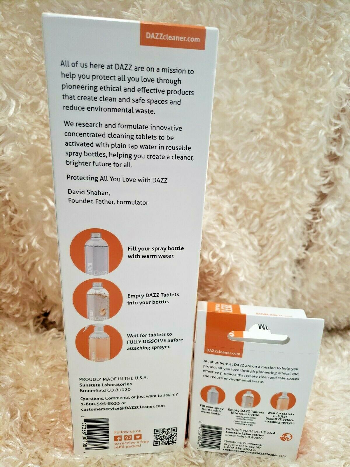 DAZZ Bathroom Cleaner Starter Kit & Refill Packs-Mandarin Orange Lot/2 NEW!