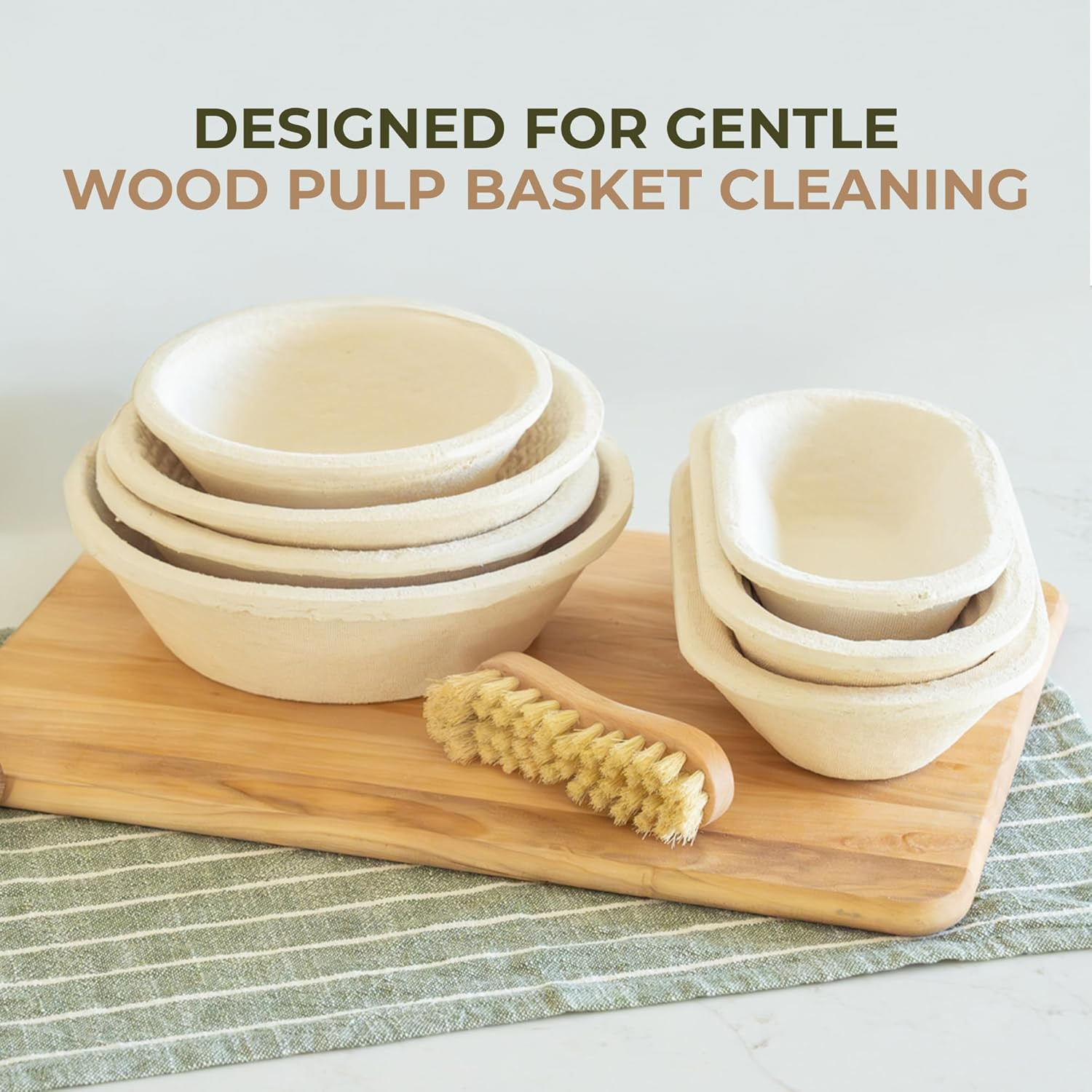 Bulka Banneton Natural Cleaning Brush for Wood Pulp Sourdough Proofing Baskets –