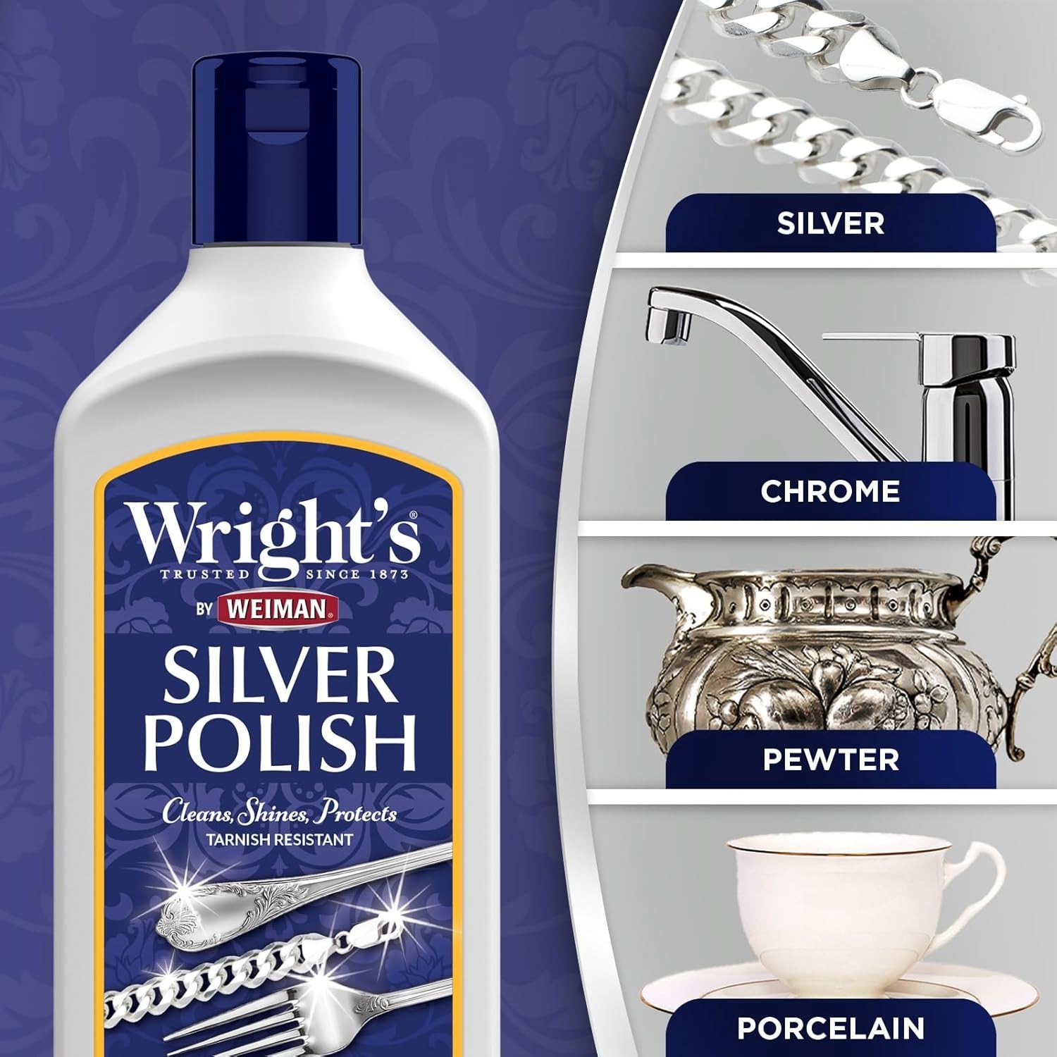 Wright’s Silver Cleaner and Polish – 7 Ounce – Ammonia Free – Use on Silver