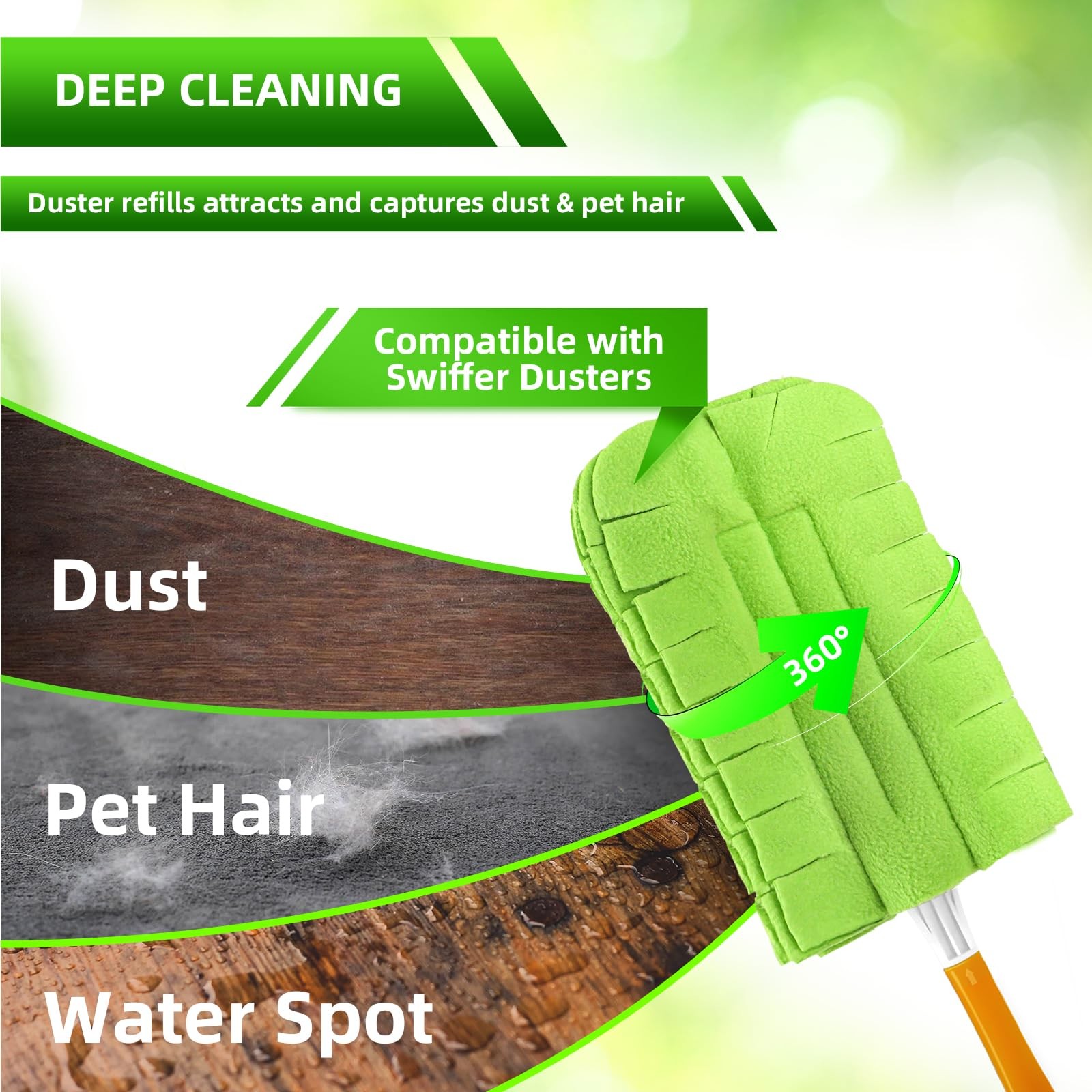 Reusable Duster Refill Compitable with Swiffer – Washable Heavy Duty Dusters