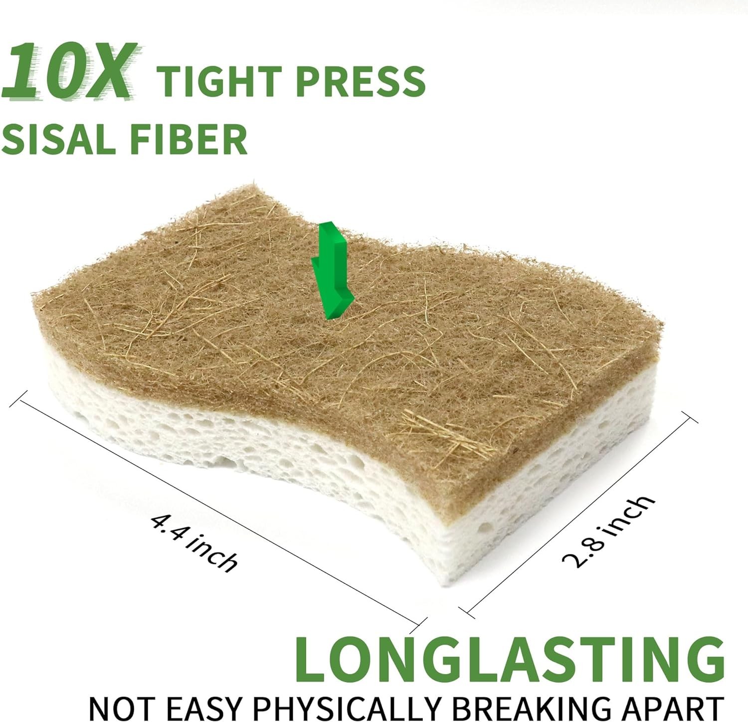 16 Pack Biodegradable Natural Kitchen Sponge – Compostable Cellulose and Coconut