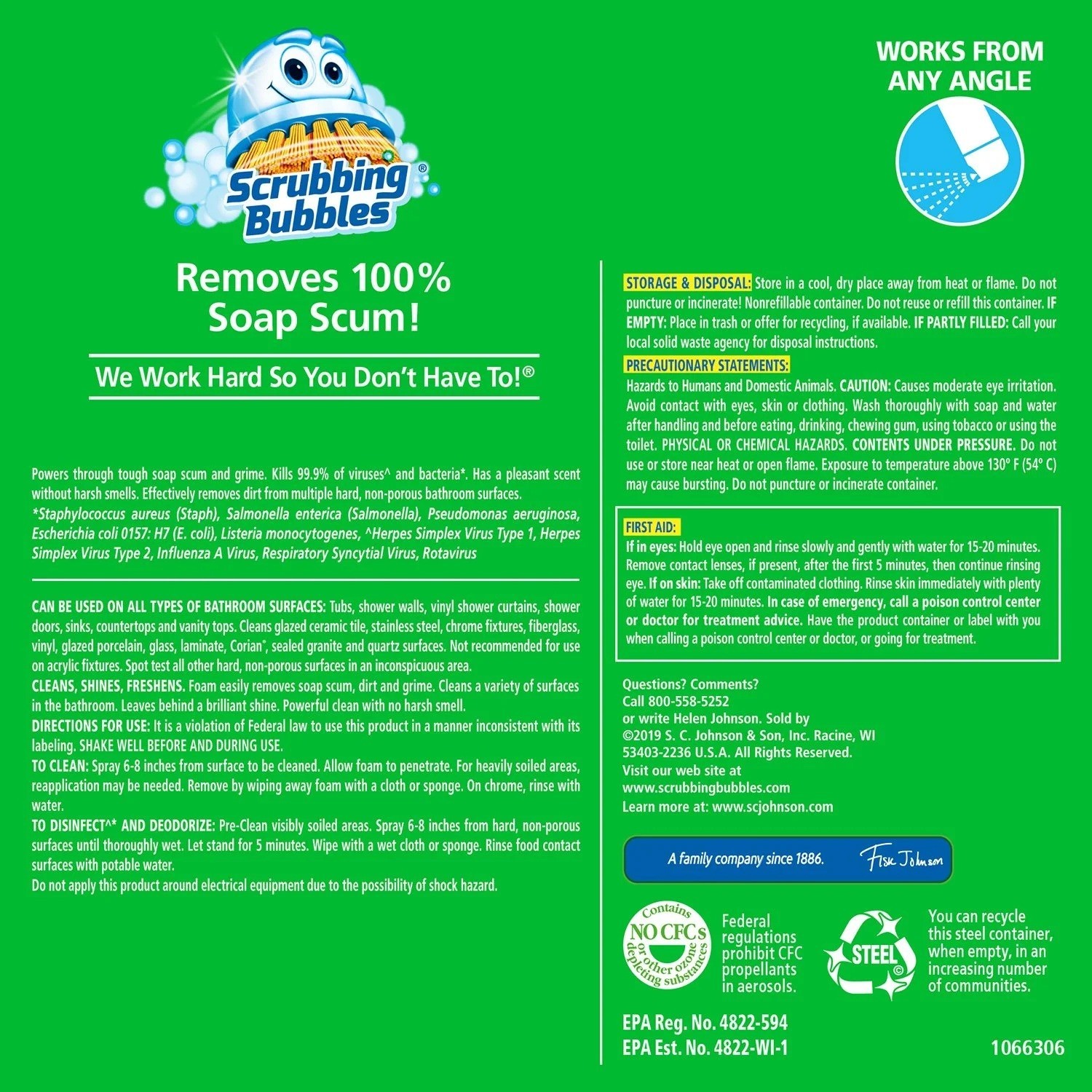Scrubbing Bubbles Bathroom Cleaner,Rainshower, 4ct.,100oz.Great price