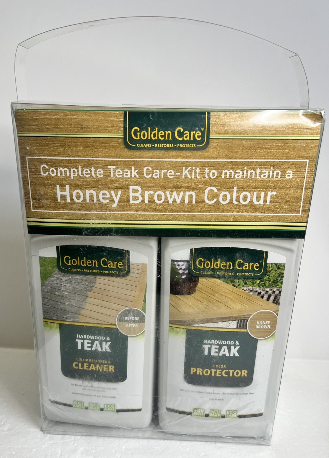 New 3 in 1 Teak Garden Furniture Care Kit Cleaner Protector Application Tools 1L