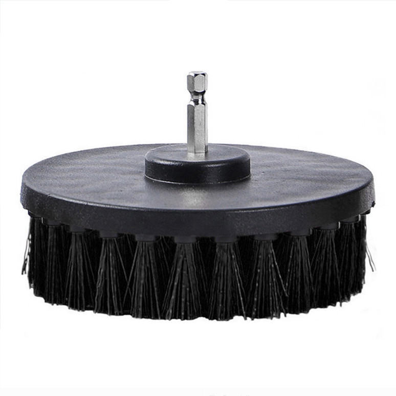 2pcs 4 Inch Black Ultra Stiff Drill Brush for Heavy Duty Cleaning