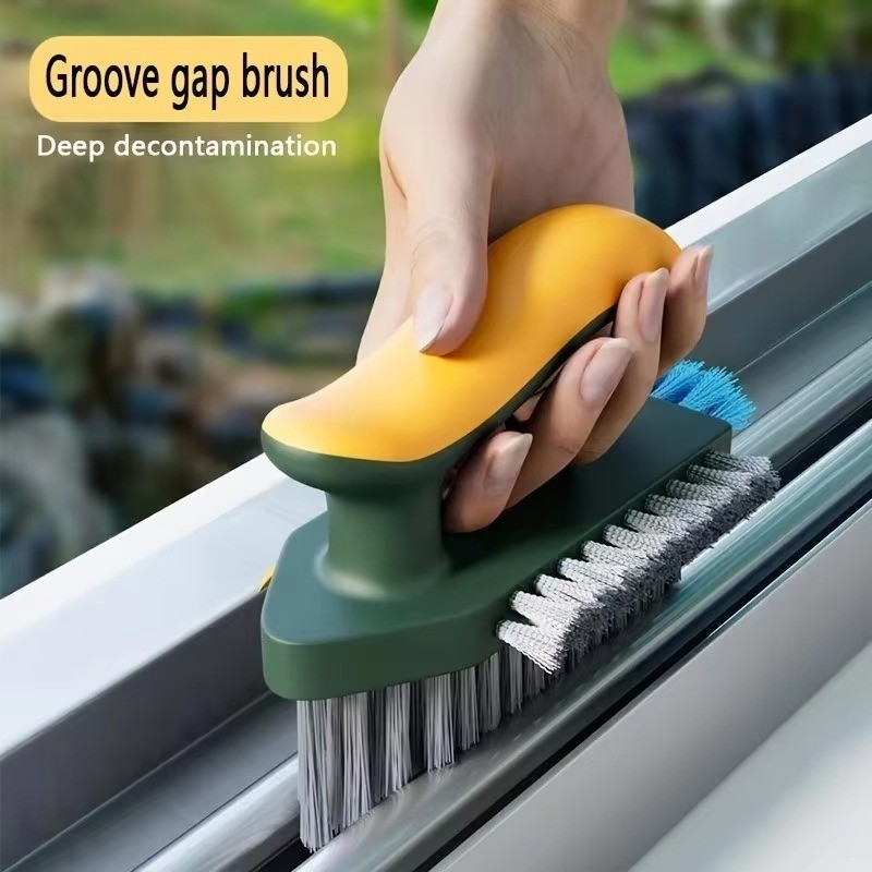 3-in-1 Cleaning Brush with Hard Bristles & Gap Brush for Bathroom, Kitchen