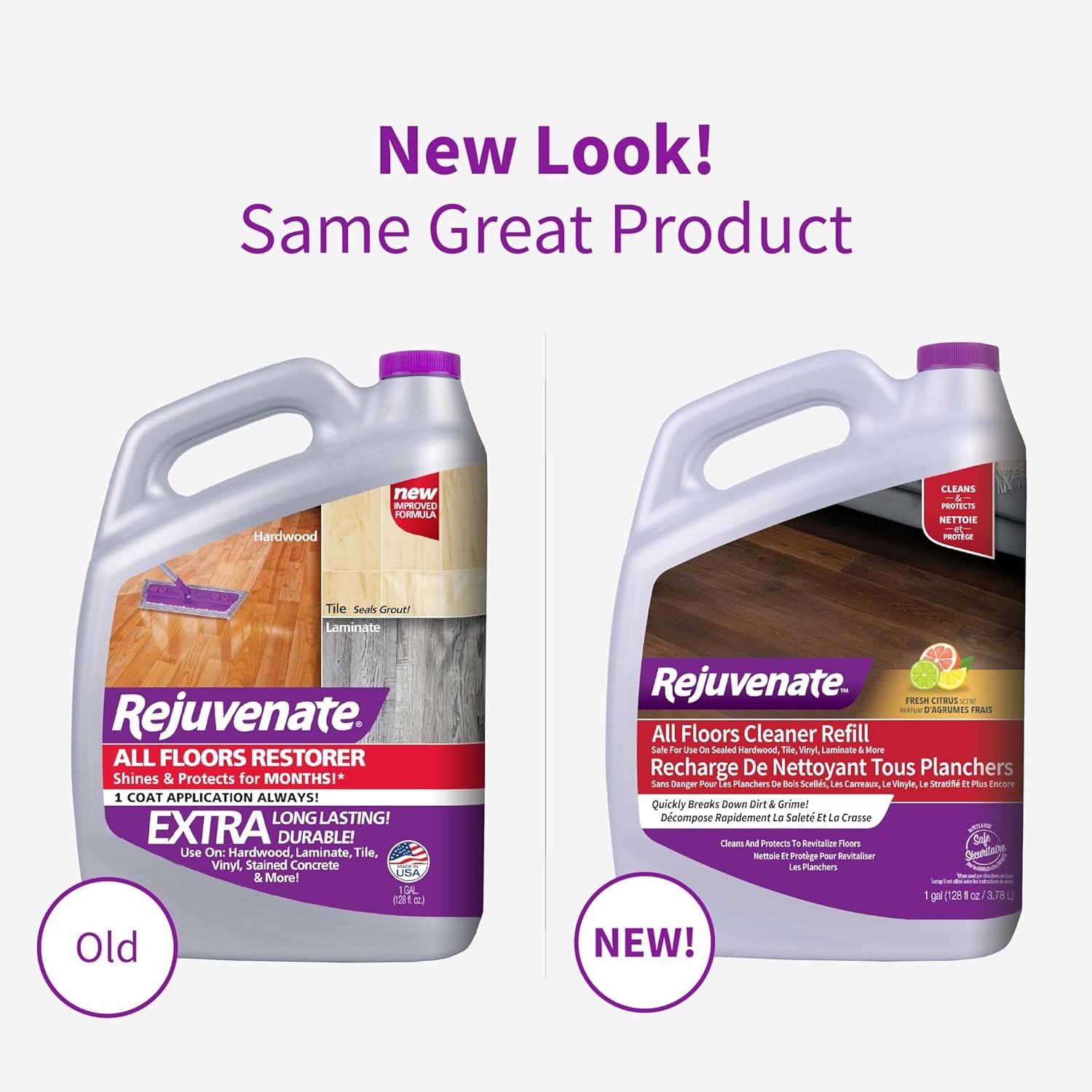 Rejuvenate All Floors Cleaner Refill, 1 Gallon, Breaks Down Dirt and 1 Pack
