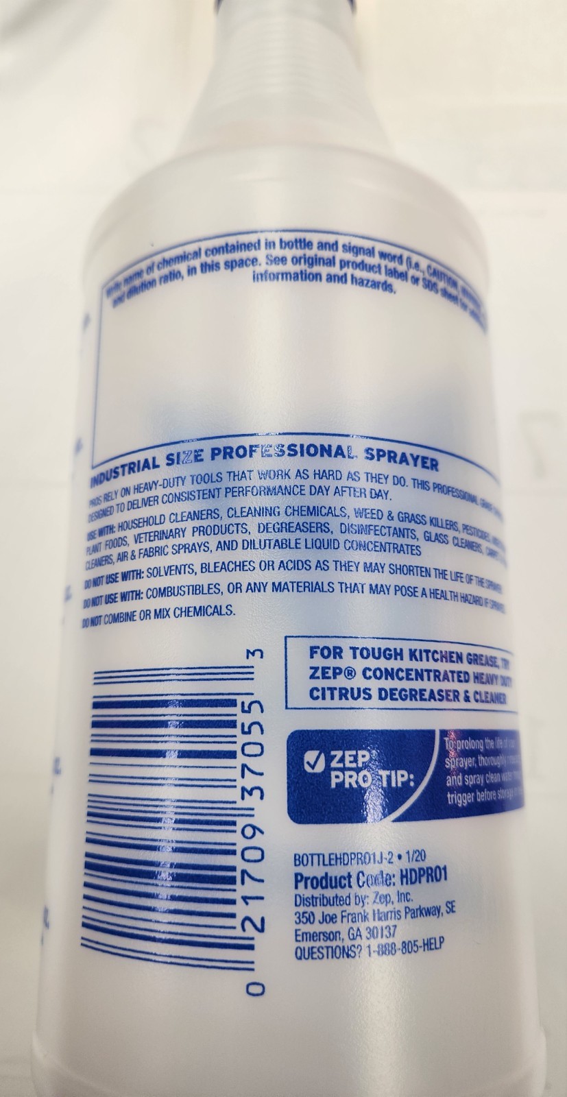 Zep 32 Oz. Plastic Professional Spray Bottle