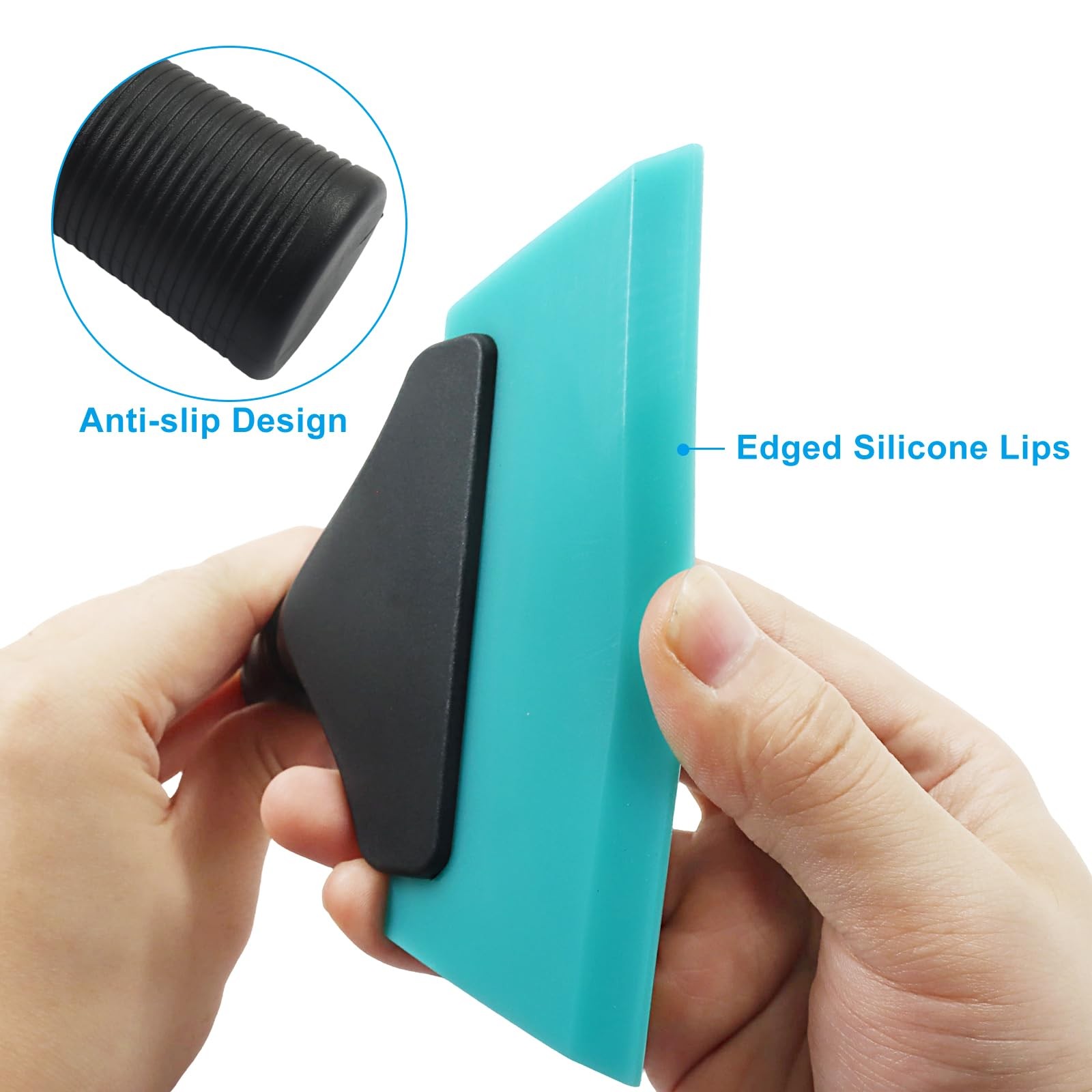 Auvotuis 5 Inch Silicone Squeegee with Non Slip Handle, Streak-Free Cleaning …