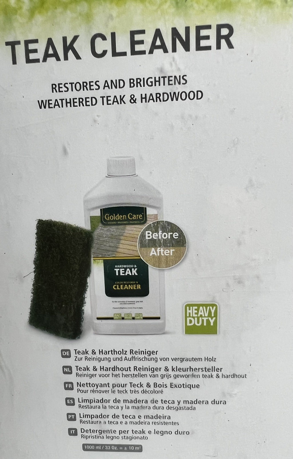 New 3 in 1 Teak Garden Furniture Care Kit Cleaner Protector Application Tools 1L