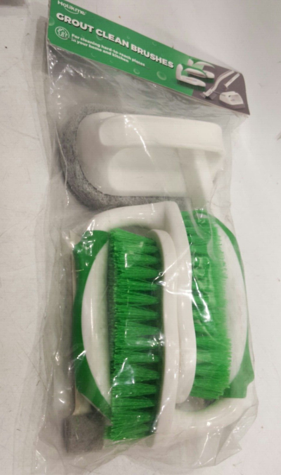 Holikme 5 PK B088NFBS3B Grout Clean Brushes Set Deep Cleaning, Green, Set of 2