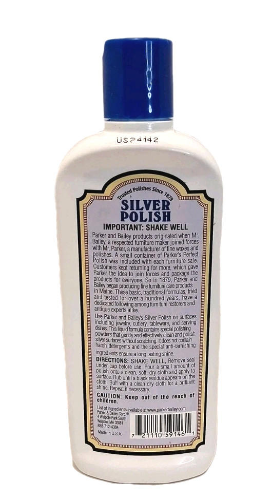 Parker and Bailey Silver Polish Cleaner Tarnish Remover Jewelry Cleaner 8 oz NEW