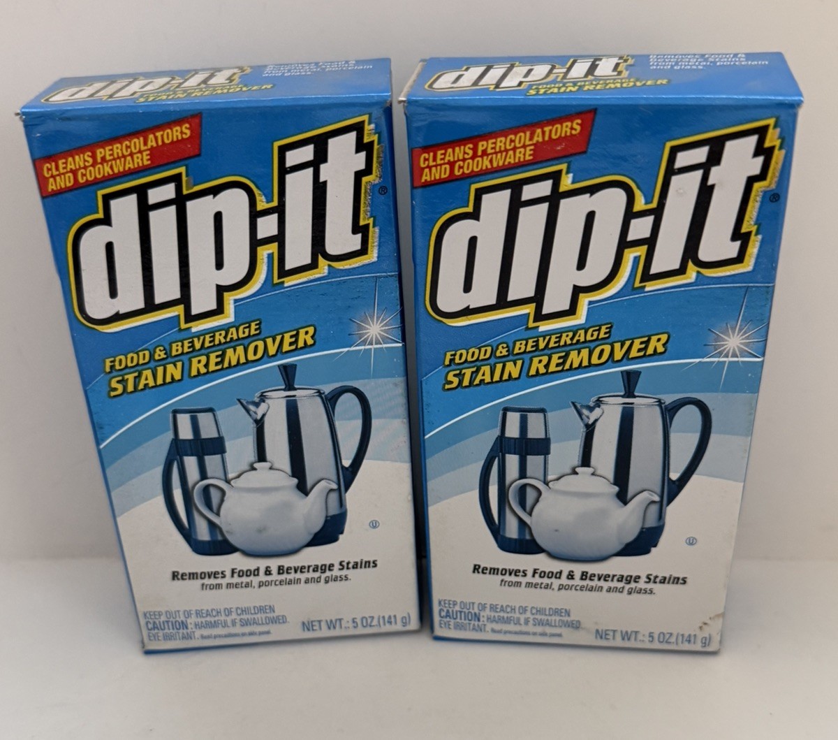 Lot Of 2 Dip-it – Food & Beverage Stain Remover Powder, 5oz, HARD POWDER