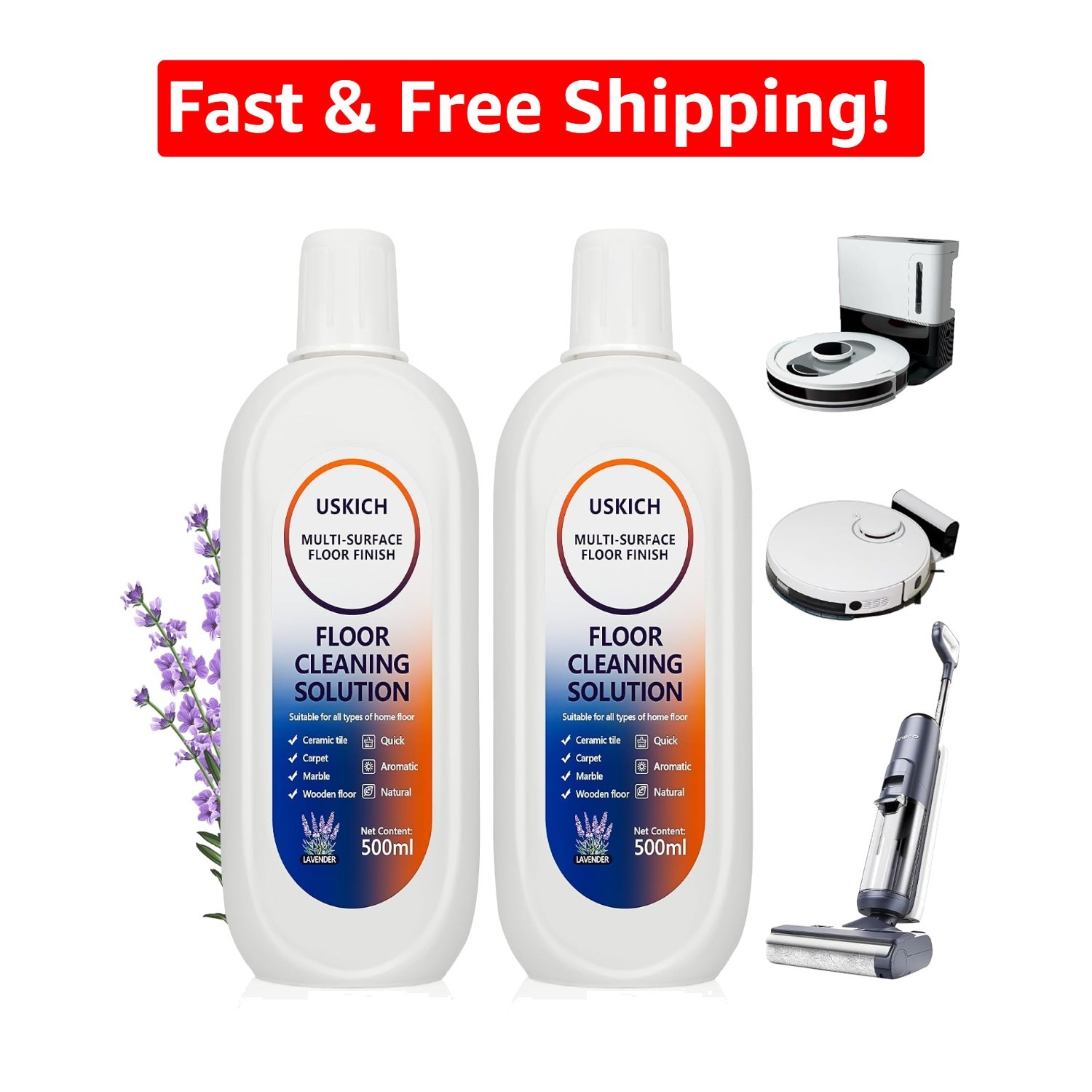 34 FL OZ Floor Cleaning Solution 2 Pack – Deodorizing and Multi-Surface Cleaner