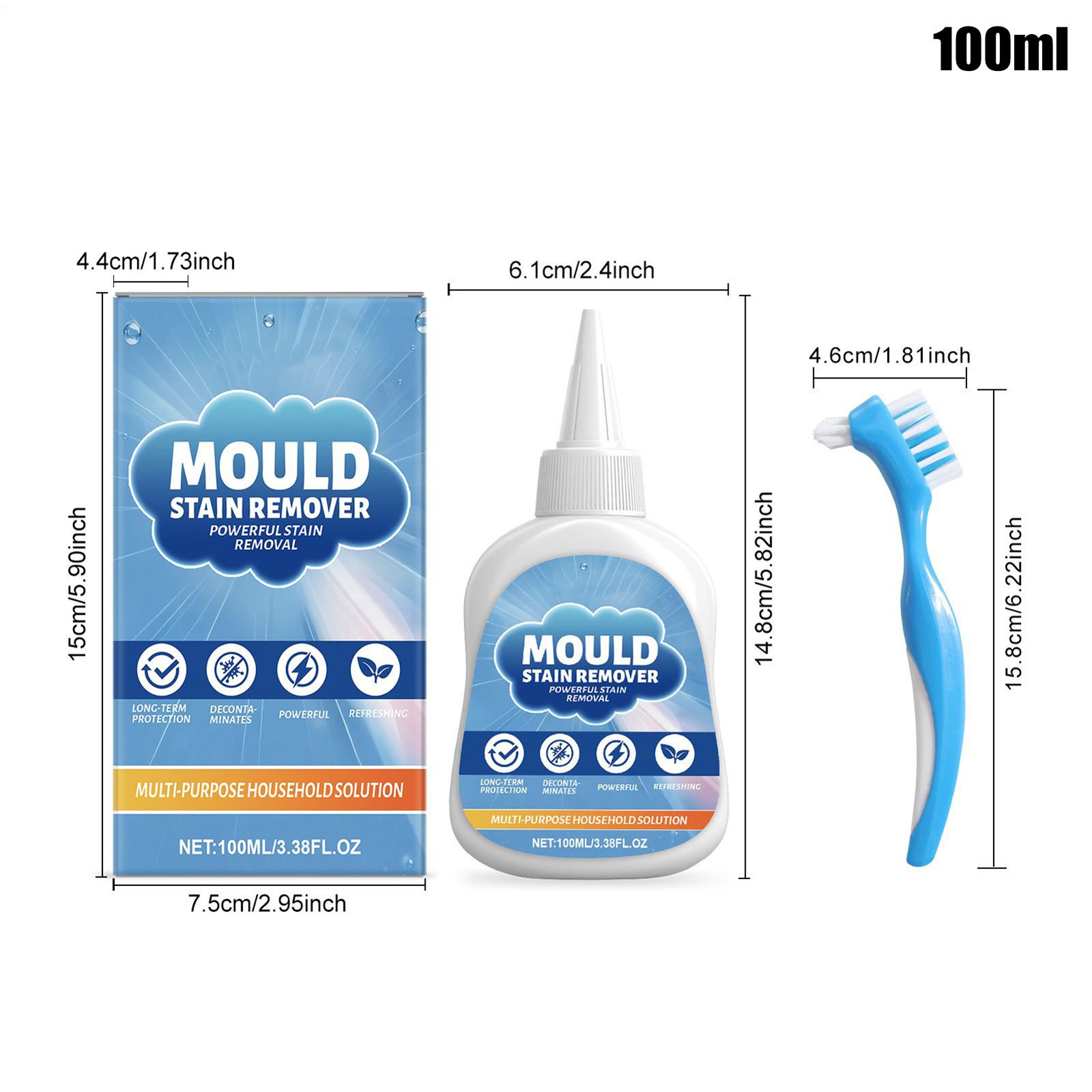 `Mold Stain Cleaning Gel,Bathroom Washing Machine Deep Cleaning Descaler 3.88 Oz