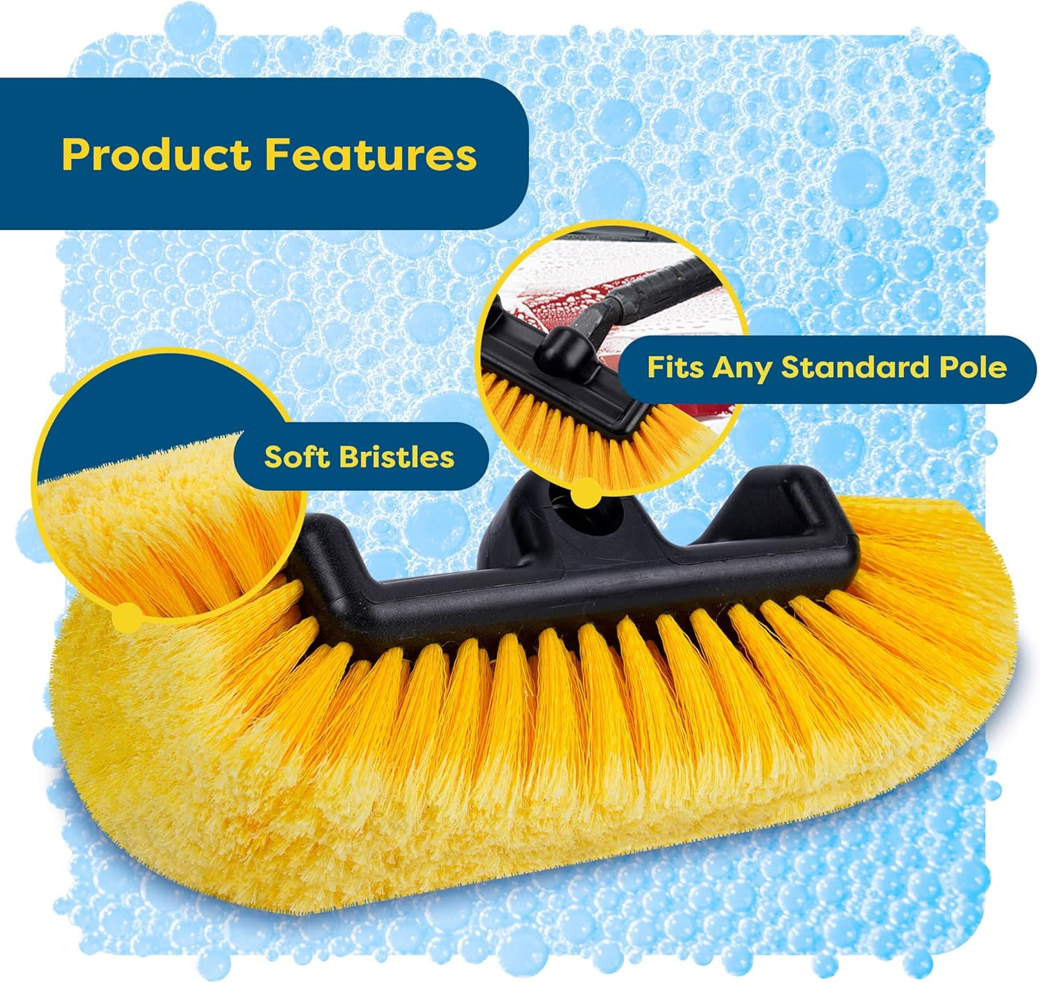 12 Car Wash Brush with Soft Bristles for Car Truck Boat Deck & House Cleanin…