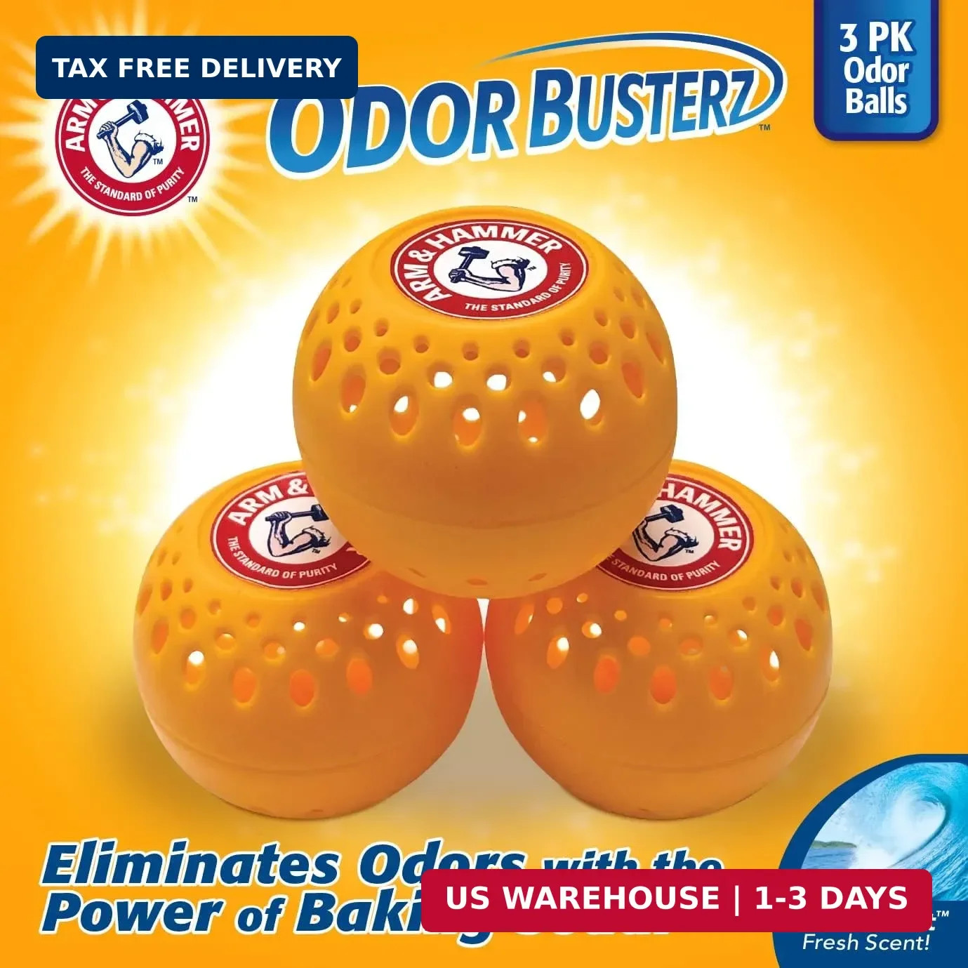 Arm & Hammer OdorBusterz® Odor Eliminator Balls, Clean Burst, 3 Count – Baking S