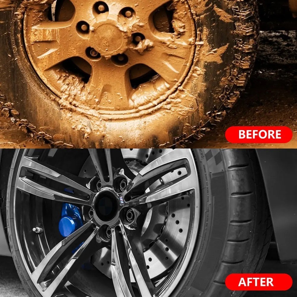 45cm Car Wheel Rim Tire Cleaning Brush Soft Bristle Auto Detailing Tool