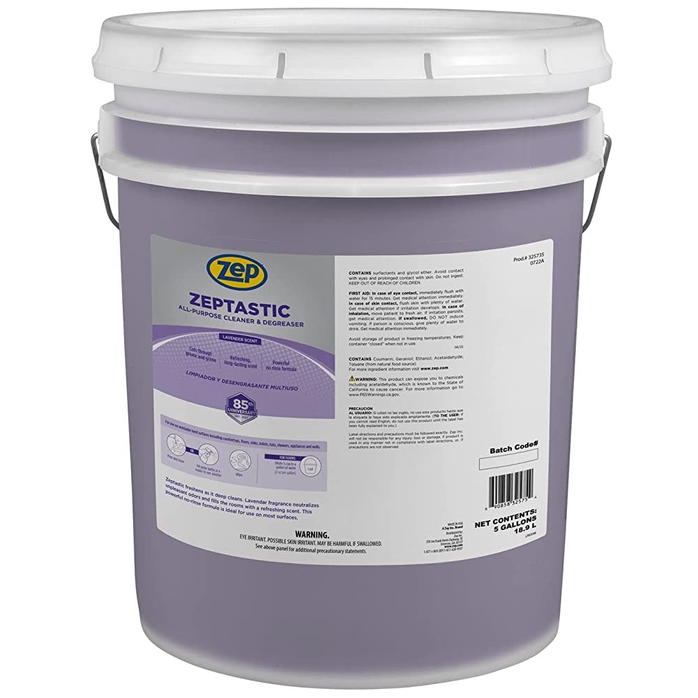 Zep Zeptastic All-Purpose Cleaner and Degreaser – 5 Gallon (1 Unit) 325735 –