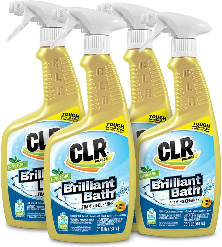 CLR Brilliant Bath Foaming Bathroom Cleaner Spray – Dissolves Calcium, Lime, and