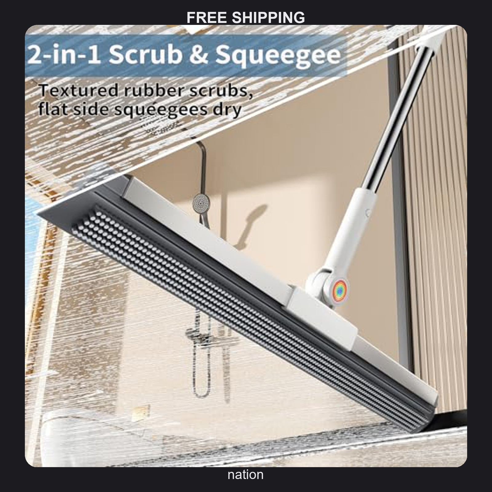 Floor Squeegee for Concrete Floor, Squeegee for Floor with 180° Rotating Head