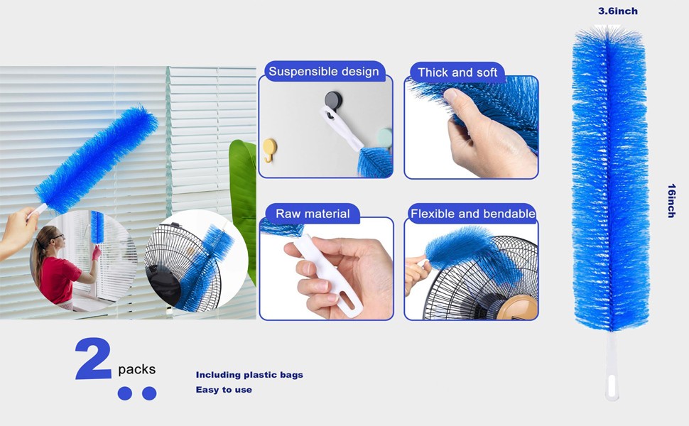 Fan Cleaner Brush, Fan Brush Cobweb Duster Microfiber Duster Ideal for Ceiling