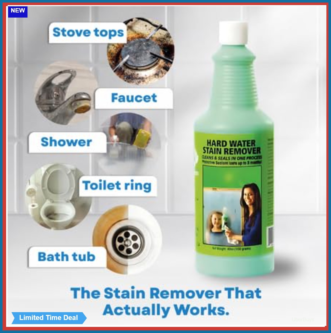 Hard Water Stain Remover 20.3oz Aerosol Eco Friendly For Glass Tile Windows