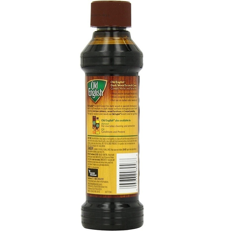 Old English Furniture Scratch Cover for Dark Woods Floor Polish , Browm, 8 Fl.Oz