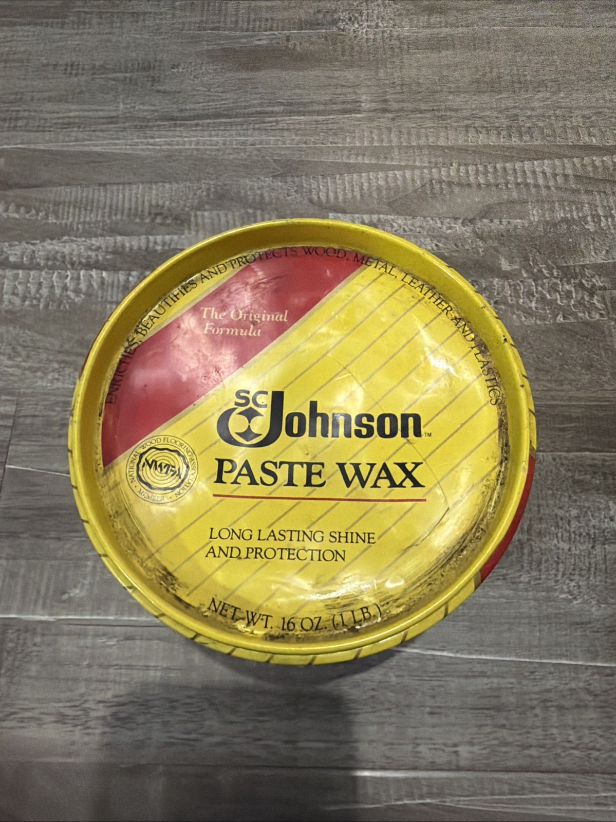Vtg SC Johnson Paste Wax Original Formula 16 oz Discontinued 75% full