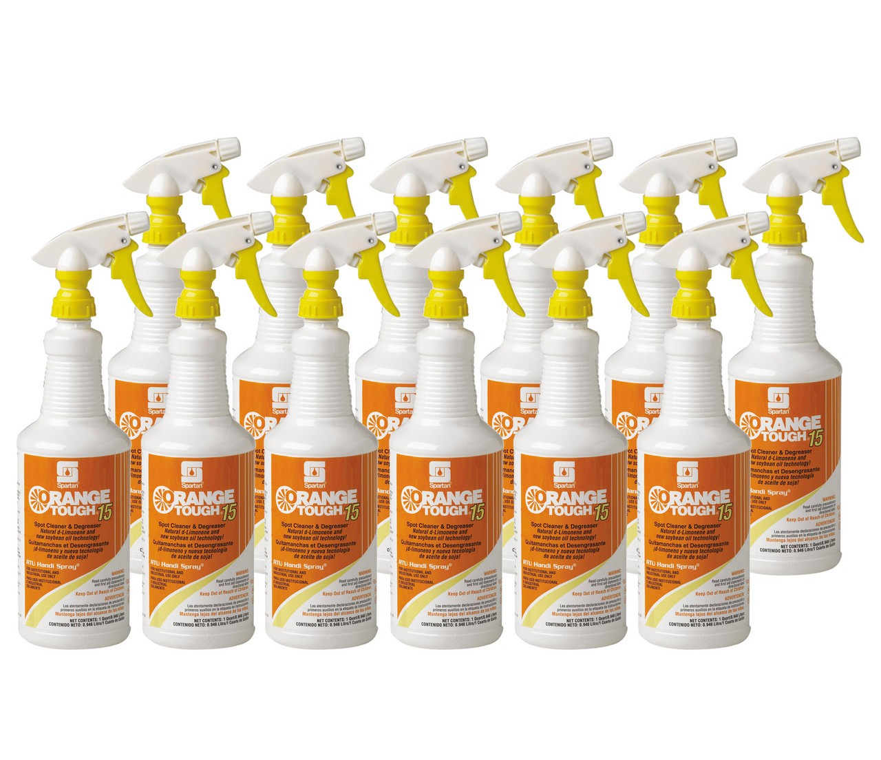 Cleaner, DEGREASER, CITRUS SCENT – 1 QT, 12 Per Case – Spartan Orange Tough 15