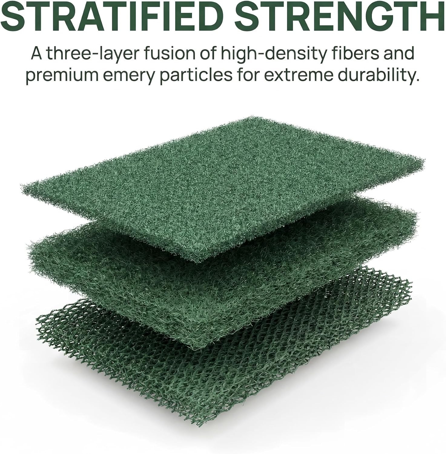 Scrubbing Pads, 6-Pack Green Kitchen Cleaning Scourer – Heavy Duty Scrubber f…