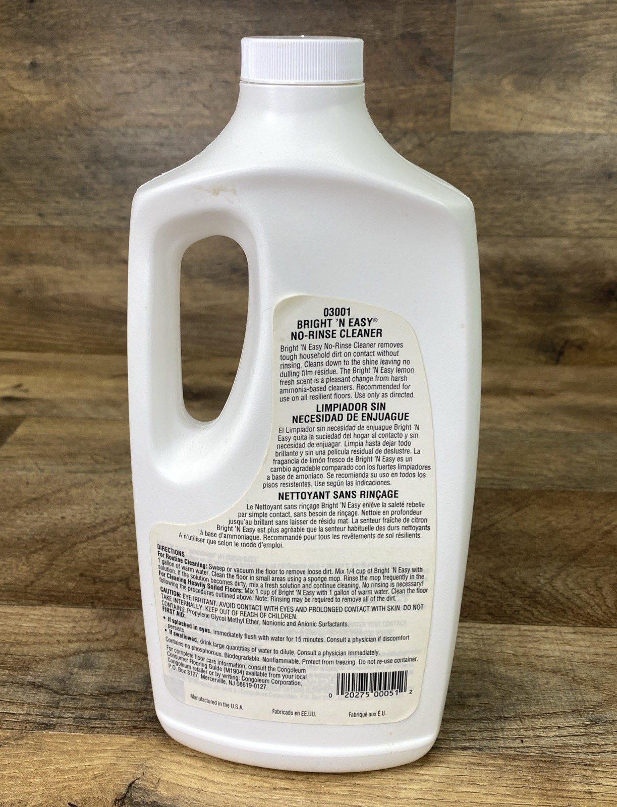 Congoleum Bright N Easy No Rinse Cleaner 1 Qt Concentrate, New, Lemon Scent