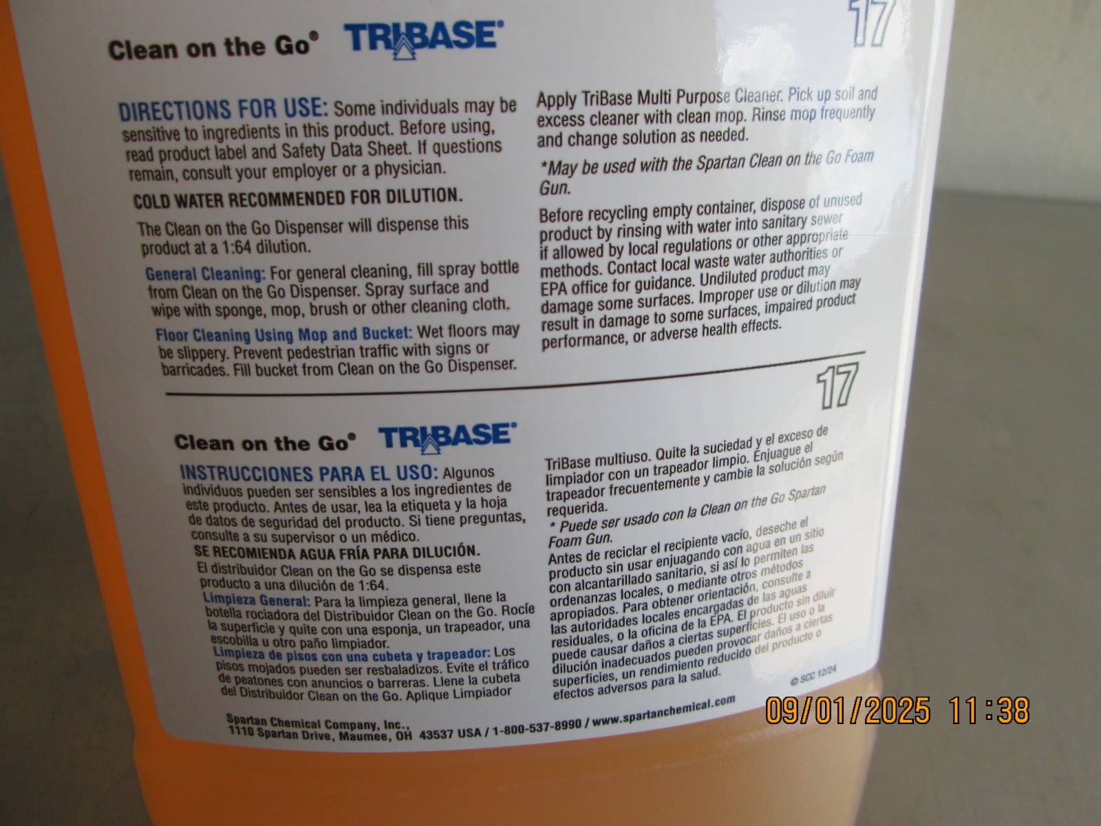 TriBase 2 Liter Multi Purpose Cleaner Dark Yellow