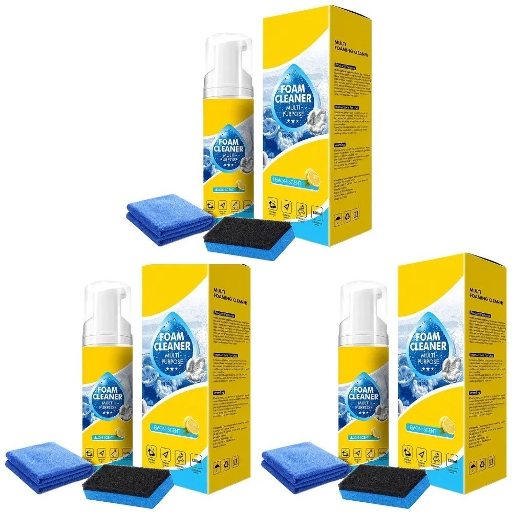 4-in-1 Multi-Enzyme Foam Cleaner, All-Purpose Spray 5oz with Sponge & Towel