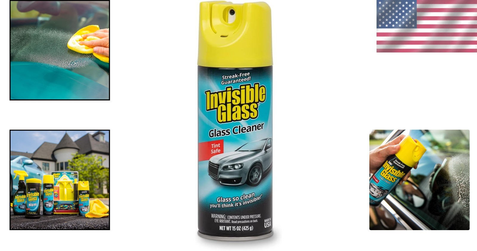 91163 Streak-Free Glass Cleaner Spray – 15 oz Ammonia-Free Formula