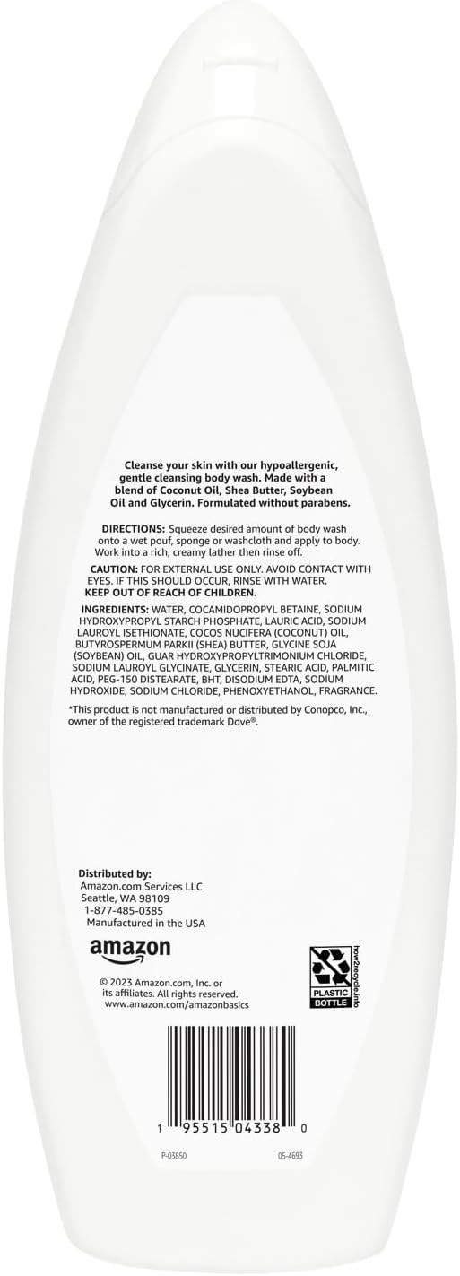 Hypoallergenic Body Wash for Sensitive Skin, Creamy Lather, Paraben Free, 22 fl