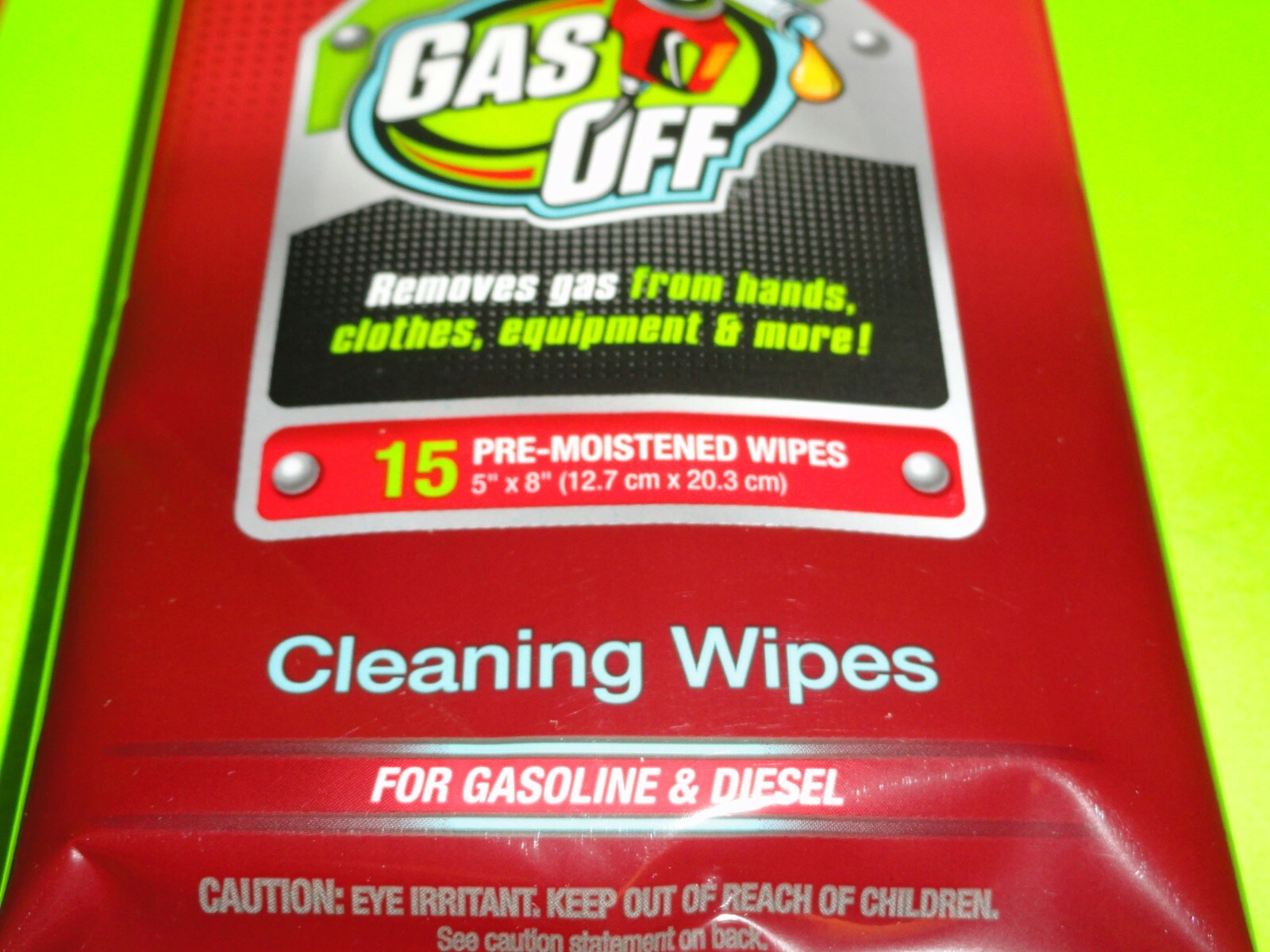 11x 15 Pk= 165 Briggs & Stratton Gas Off Hand/Surface Cleaning Wipes Linen Scent